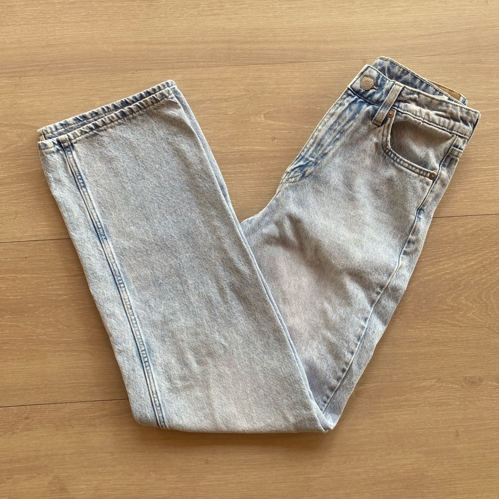 &Denim Light Wash Loose Straight High Waist Jeans from H&M Size US 2
